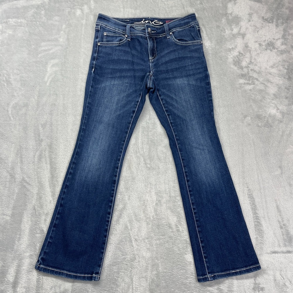 INC International Concepts Jeans Womens 2PS (28x27) Blue Denim Regular‎ Boot Leg